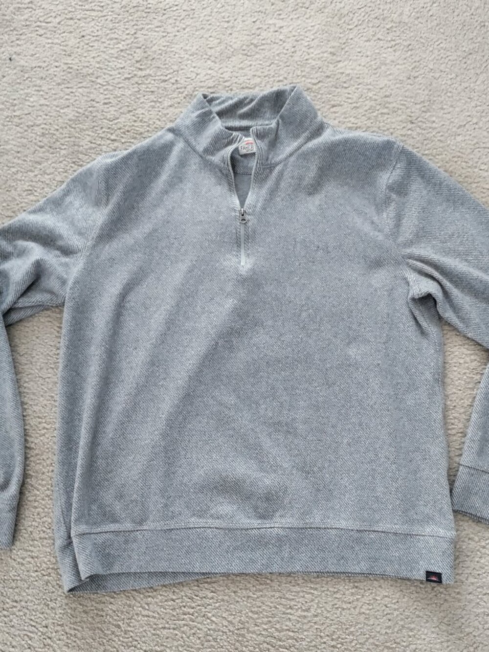 Faherty Legend Sweater Men’s XL Quarter Zip Gray Cotton Blend Casual